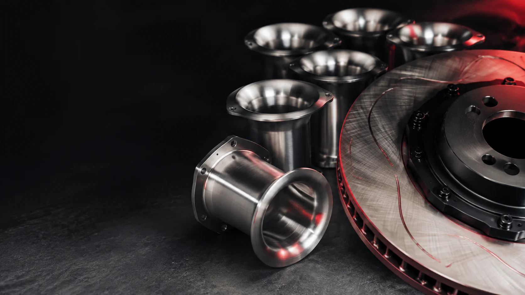 Machined performance components in a precision engineering workshop
