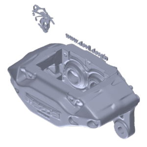 3D scan model of Mazda RX-7 FD3S front brake caliper