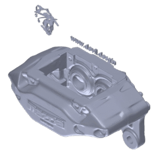 3D scan model of Mazda RX-7 FD3S front brake caliper