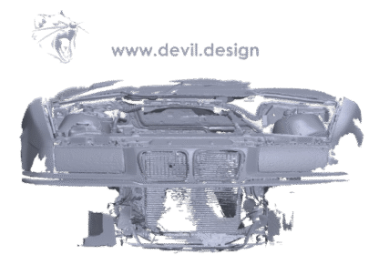 3D scan STL of RHD BMW E36 engine bay from 1997 318is