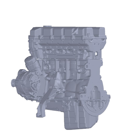 3D scan of BMW M44 complete engine assembly