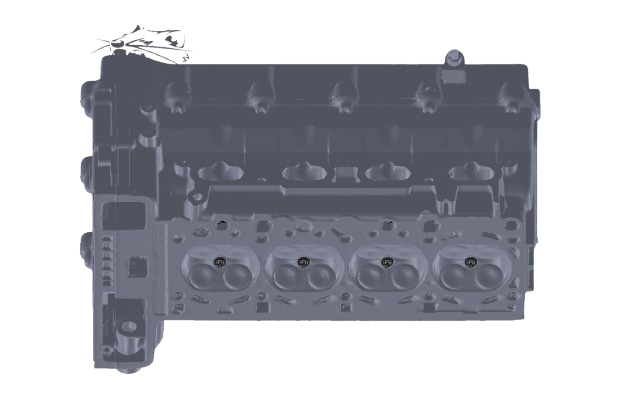 3D scan of BMW M44 engine cylinder head assembly