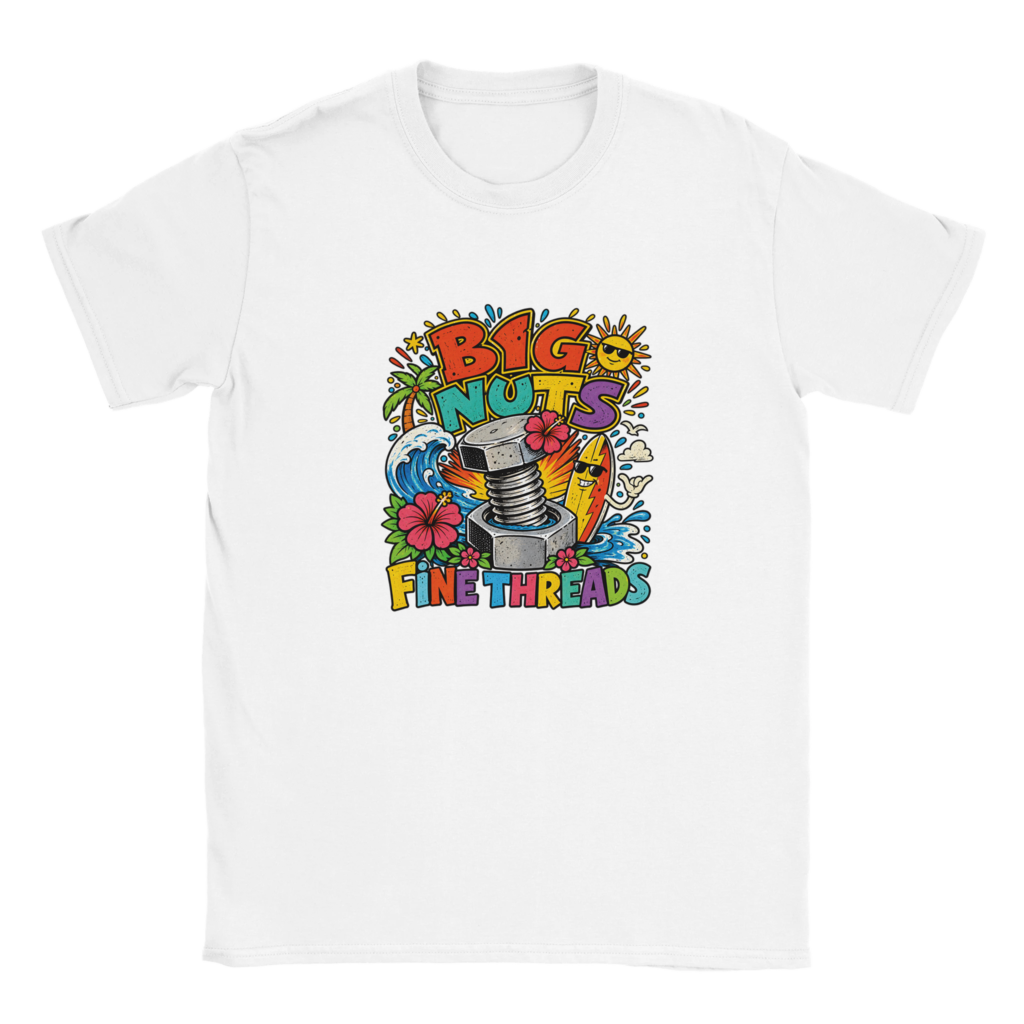 Big Nuts, Fine Threads - Men's T-Shirt - White - product photo