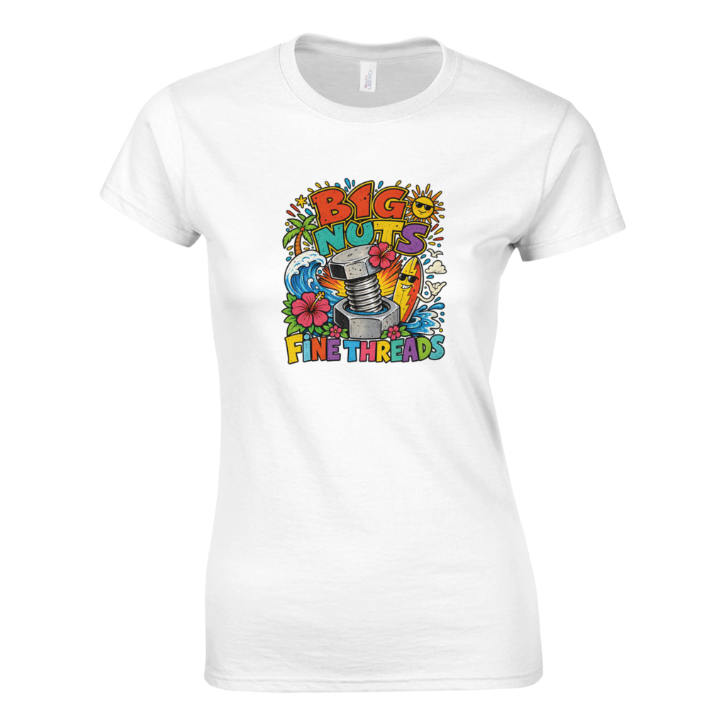 Big Nuts, Fine Threads - Women's T-Shirt - White - product photo