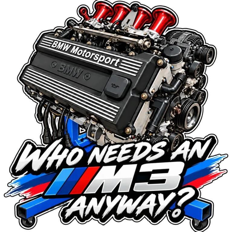 Who Needs an M3 Anyway? - Men's T-Shirt — complete artwork