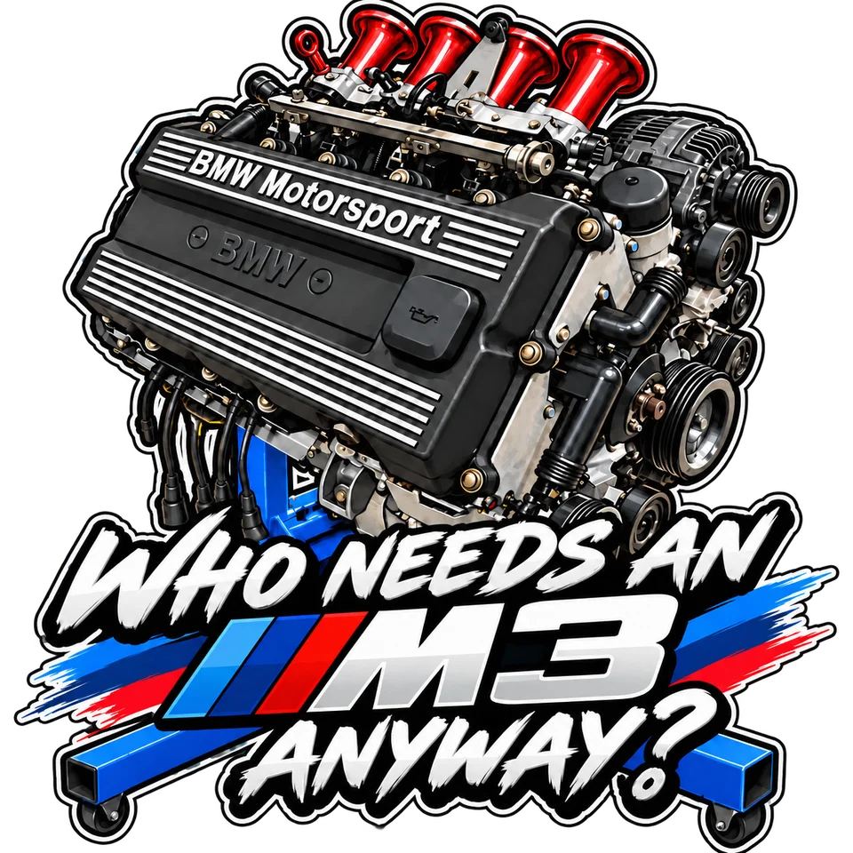 Who Needs an M3 Anyway? - Men's T-Shirt — complete artwork