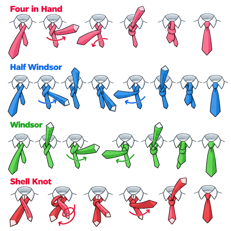 Tie Knot Guide — complete artwork