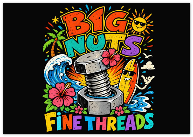 Big Nuts, Fine Threads - Premium Matte Poster - Black - product photo