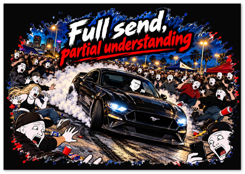 Full Send, Partial Understanding - Premium Matte Poster - Black - product photo